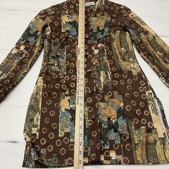 Toby George Vintage Asian Graphic Polyester Long Sleeve Disco Shirt Size 6 - Picture 11 of 16